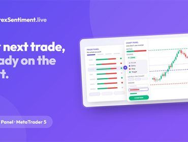 Immagine Trade Panel per MetaTrader 5: Sentiment, Segnali e Rischio Sotto Controllo