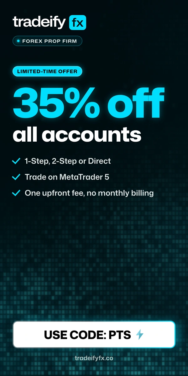 Tradeify FX: 35% di sconto con il codice PTS